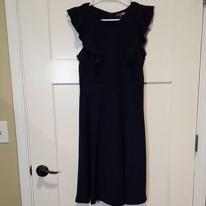 Yathon Navy Blue Ruffle Dress Size Medium